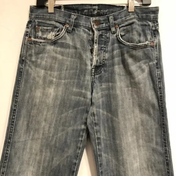 7 For All Mankind Jeans Blue Crop Dojo Size 28 #181 - Picture 2 of 7